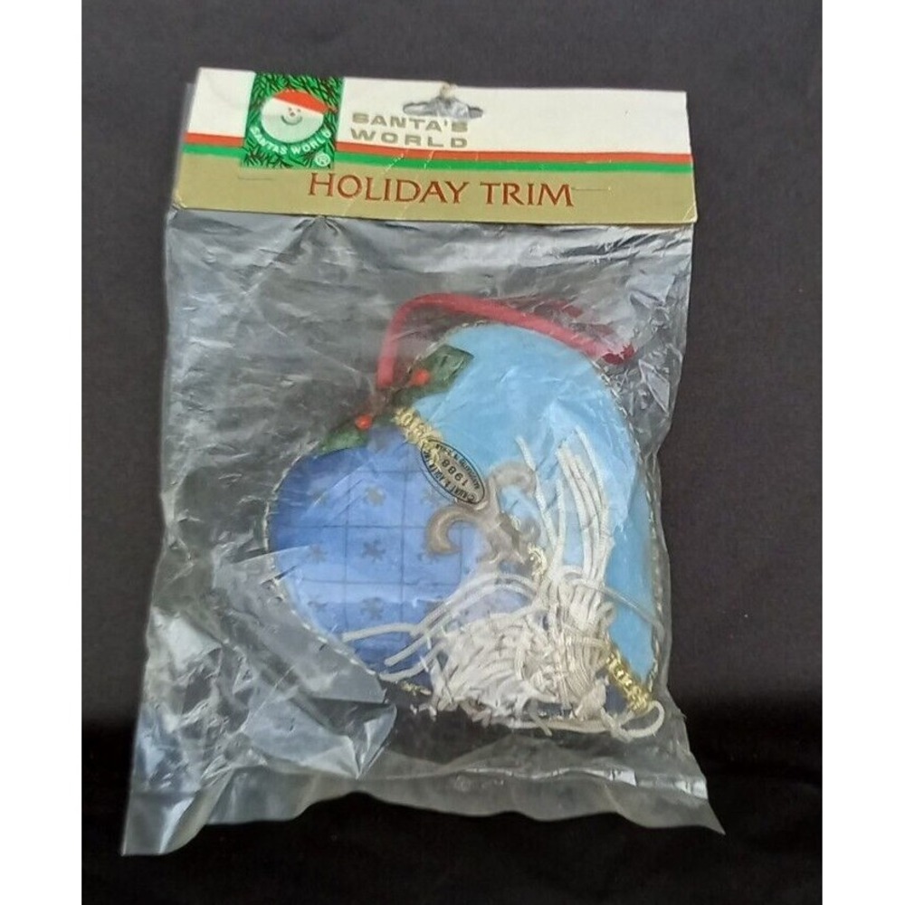 Kurt S. Adler 1988 heart ornament fleur-de-lis Santa World NEW original package